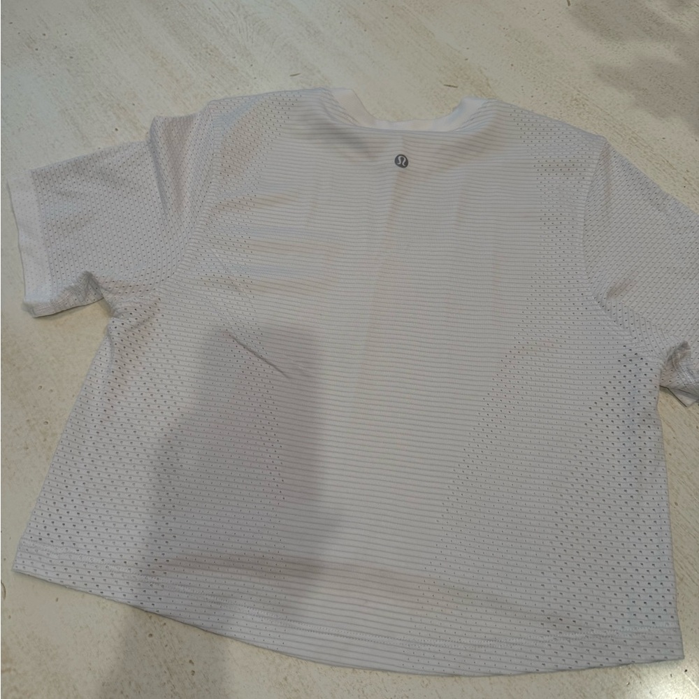 Lululemon Athletica White Ribbed Tee